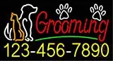Grooming with Phone Number LED Neon Sign