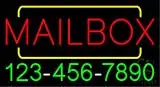 Mailbox Blue Line Phone Number LED Neon Sign