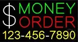 Red Money Order with Phone Number LED Neon Sign
