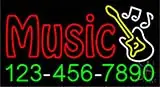 Music with Phone Number LED Neon Sign