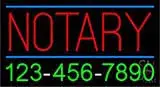Double Stroke Yellow Notary with Phone Numbers LED Neon Sign