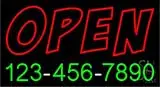 Open with Phone Number LED Neon Sign