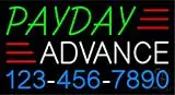 Red Payday Advance with Phone Number LED Neon Sign
