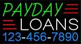 Red Payday Loans with Phone Number LED Neon Sign