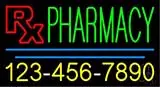 Pharmacy with Phone Number LED Neon Sign