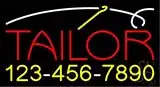 Red Tailor with Phone Number LED Neon Sign