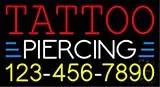 Tattoo Piercing with Phone Number LED Neon Sign