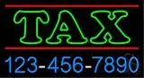 Double Stroke Red Tax with Phone Number LED Neon Sign
