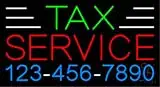 Tax Service with Phone Number LED Neon Sign