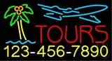 Tours with Phone Number LED Neon Sign