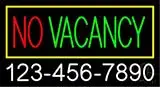No Vacancy LED Neon Sign with Phone Number