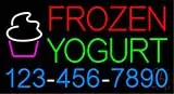 Frozen Yogurt with Phone Number LED Neon Sign