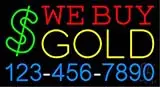 We Buy Gold with Phone Number LED Neon Sign