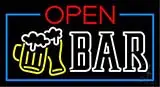 Open Bar with Beer Mug LED Neon Sign