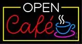 Yellow Open Cafe LED Neon Sign