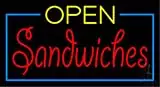 Open Sandwiches with Yellow Border LED Neon Sign