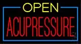 Red Open Acupressure Green Border LED Neon Sign