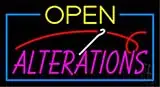 Green Open Red Alterations Yellow Border LED Neon Sign