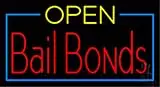 Yellow Open Bail Bonds Green Line LED Neon Sign
