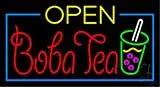 Open Boba Tea LED Neon Sign