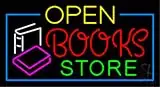 Green Open Book Store Blue Border LED Neon Sign