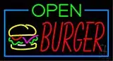 Open Double Stroke Burgers LED Neon Sign