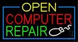 Yellow Open Computer Repair LED Neon Sign