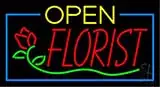 Green Open Red Florist LED Neon Sign
