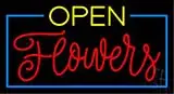 Green Open Red Flowers LED Neon Sign