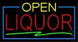 Red Open Double Stroke Liquor LED Neon Sign
