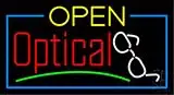 Yellow Open Red Optical Logo LED Neon Sign
