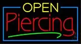 Yellow Open Piercing Blue Border LED Neon Sign