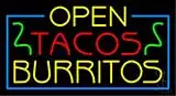 Open Tacos Burritos LED Neon Sign