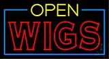 Green Open Double Stroke Wigs LED Neon Sign