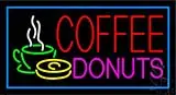 Green Coffee Donuts Red Blue Border LED Neon Sign