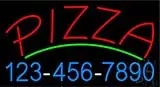 Double Stroke Red Pizza with Phone Number LED Neon Sign