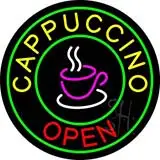 Round Cappuccino Open LED Neon Sign