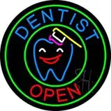 Round Dentist Open LED Neon Sign
