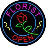 Round Florist Open LED Neon Sign