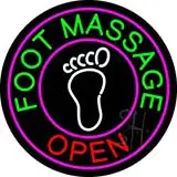 Round Foot Massage Open Logo LED Neon Sign