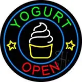 Round Yogurt Open LED Neon Sign