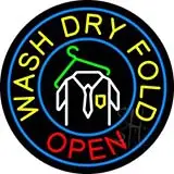 Round Wash Dry Fold Open Logo LED Neon Sign