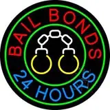 Round Bail Bonds 24 Hours LED Neon Sign