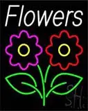 Vertical Flowers with Logo LED Neon Sign