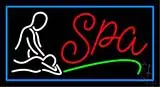 Double Stroke Red Spa Green Border LED Neon Sign