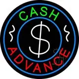 Round Cash Advance Dollar Logo LED Neon Sign