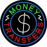 Round Money Transfers Dollar Logo LED Neon Sign