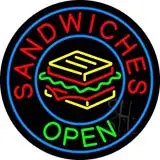 Round Sandwiches Open LED Neon Sign