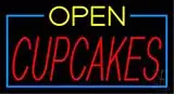 Open Cupcakes with Blue Border LED Neon Sign