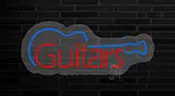 Guitars Graphic Contoured Clear Backing LED Neon Sign